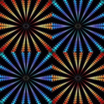 Digital computer graphic - seamless fractal ornament for design.