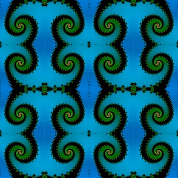 Digital computer graphic - seamless fractal ornament with spiral for design.