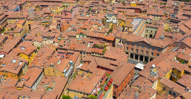 Italy, Bologna aerial view from Asinelli tower.