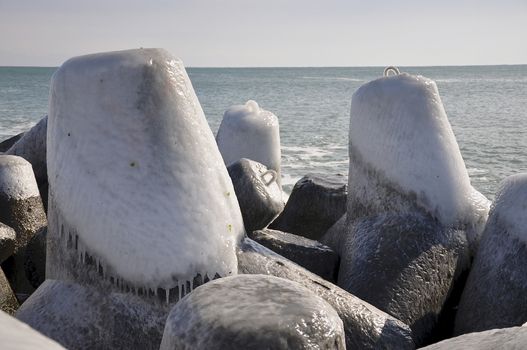 Tetrapods in the molo in Varna, Bulgaria