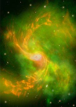 Stars and spiral galaxy in a free space. "Elements of this image furnished by NASA".