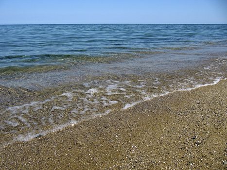 Black Sea with its crystal clear water and blue sky 