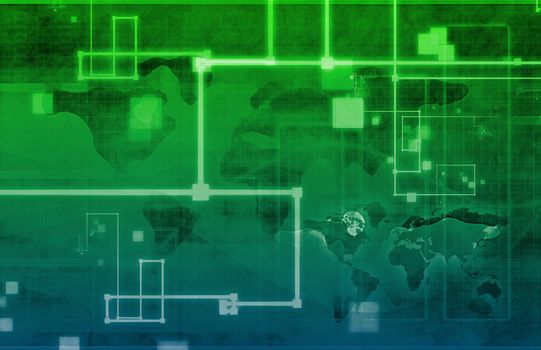 Global Network Concept as a Illustration Art