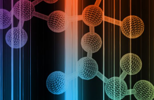 Molecule DNA Cell in Wireframe Mesh Art