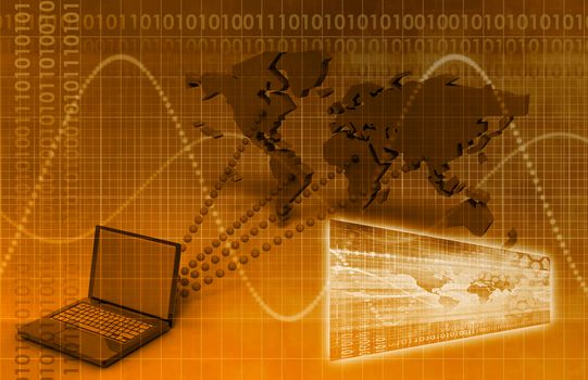 Computer Technology Concept with Global Reach art