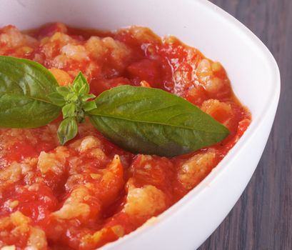 Pappa al pomodoro, typical Italian bread and tomato dish