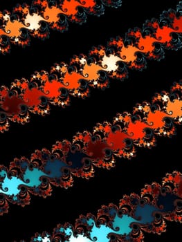 Digital computer graphic - rendering. Patterned fractal background for design.