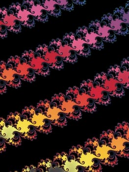Digital computer graphic - rendering. Patterned fractal background for design.