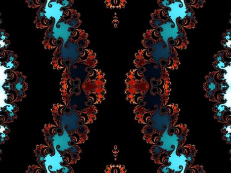 Digital computer graphic - patterned fractal background in a dark colors for design
