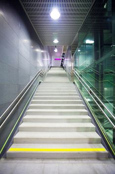 Staircase inside a public metro station, Vienna