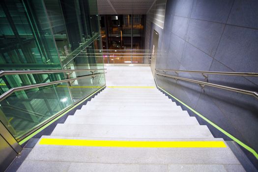 Staircase inside a public metro station, Vienna