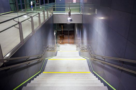 Staircase inside a public metro station, Vienna