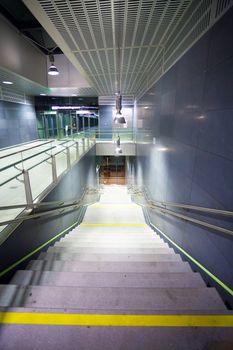 Staircase inside a public metro station, Vienna
