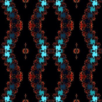 Digital computer graphic - seamless decorative ornament in a dark colors for design.