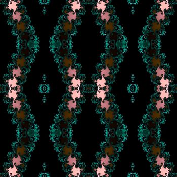 Digital computer graphic - seamless decorative ornament in a dark colors for design.