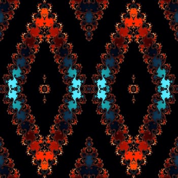Digital computer graphic - decorative fractal ornament in a dark colors for design.