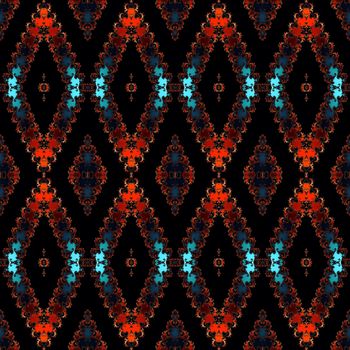 Digital computer graphic - seamless decorative ornament in a dark colors for design.