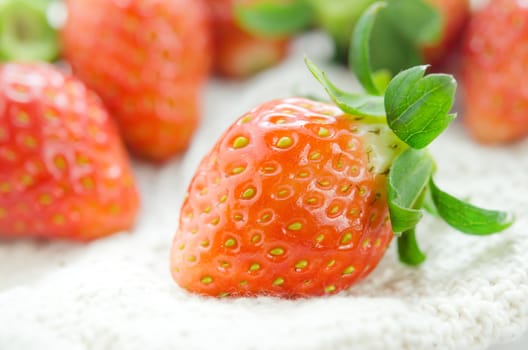 close up of fresh strawberries , red fruits