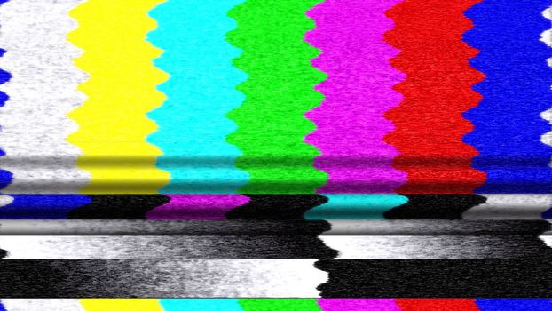 TV Color Bars 0213. Retro TV color bars malfunction.