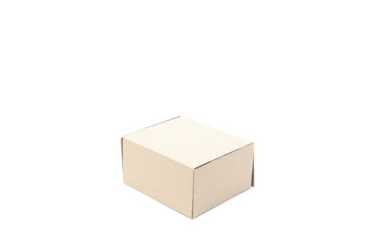 One brown carton on white isolated background. box on white isolated background.