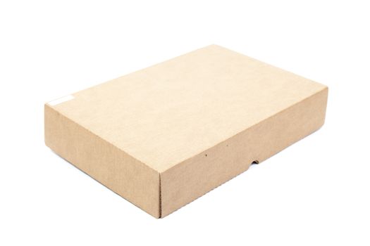 One brown carton on white isolated background. box on white isolated background.