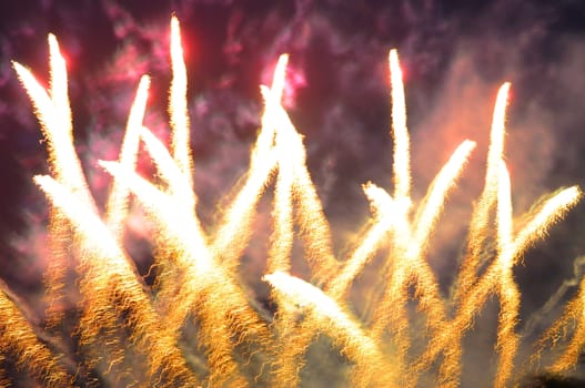Magnificent, colourful fires of fireworks