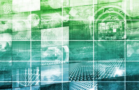 Virtual Technology with Data Network Stream Art