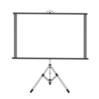 Blank movie screen isolated in white background