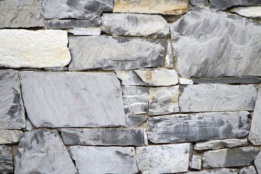 Close up on grey stone wall texture