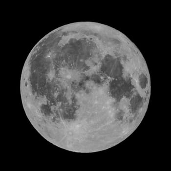 Full moon seen from a telescope from northern emisphere
