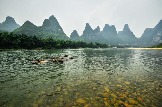 Guillin Seven Star Park and Karst rocks Yangshuo China.