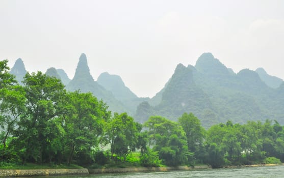 Guilin Park and Karst rocks Yangshuo China.