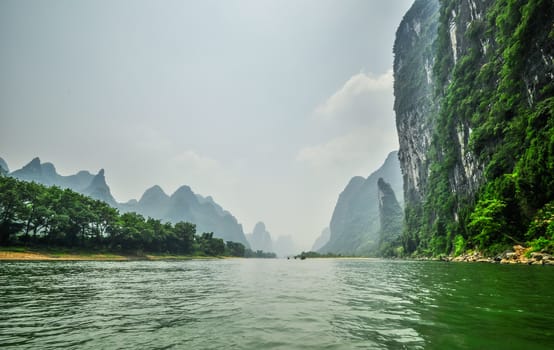 Guilin Park and Karst rocks Yangshuo China.