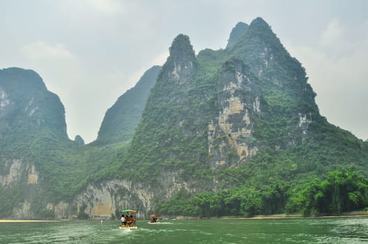 Guilin Park and Karst rocks Yangshuo China.