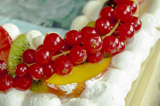 fruit cape pie tart with fresh tasty fruits