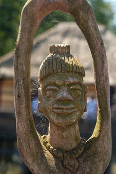 african handcraft wood carved people figures
