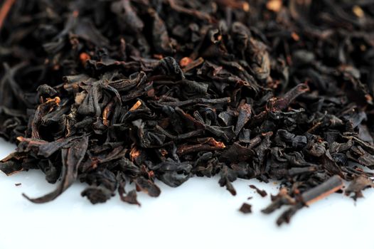 Chinese Loose Black Tea isolated on white background