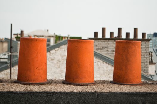 Chimneys on the roofs of Paris