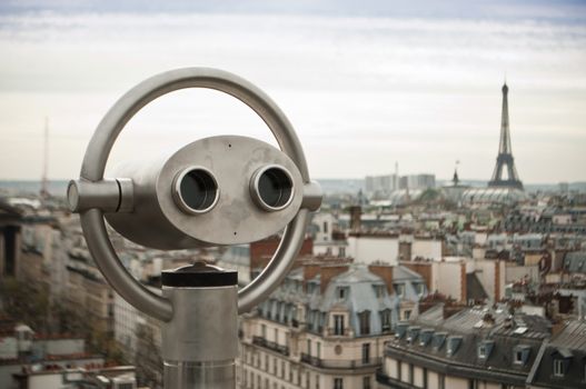 binoculars and panoramic of Paris