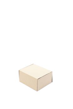 One brown carton on white isolated background. box on white isolated background.