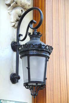 Decorative bronze street lamp, Paris, France