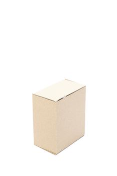 One brown carton on white isolated background. box on white isolated background.
