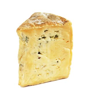 Bleu d'auvergne blue cheese  isolated on white background