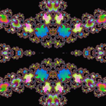 Digital computer graphic - patterned fractal background in a dark colors for design