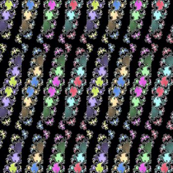Digital computer graphic - decorative fractal ornament with inclined stripes