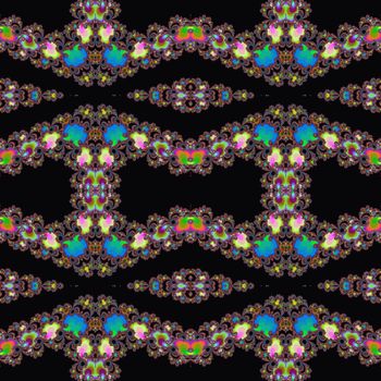 Digital computer graphic - seamless decorative ornament in a dark colors for design.