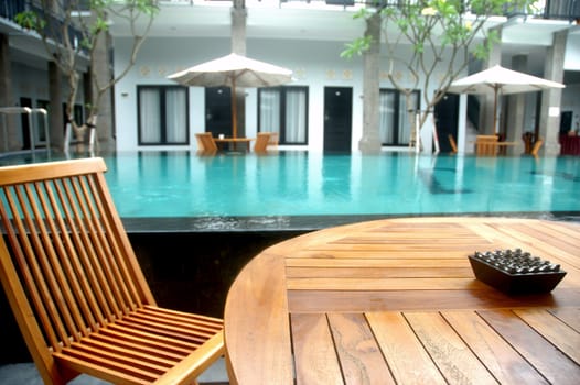 swimming pool that commonly found in hotel area