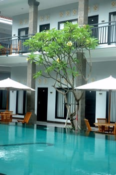 swimming pool that commonly found in hotel area