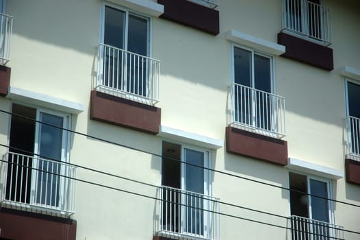 brand new hotel building that designed with many window