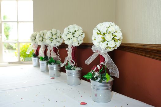 Roses at a wedding reception